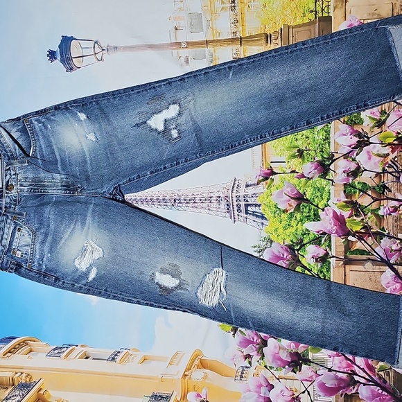 AG Adriano Goldschmied Phobe High Waist Distressed Jeans Size 26 - Picture 3 of 12